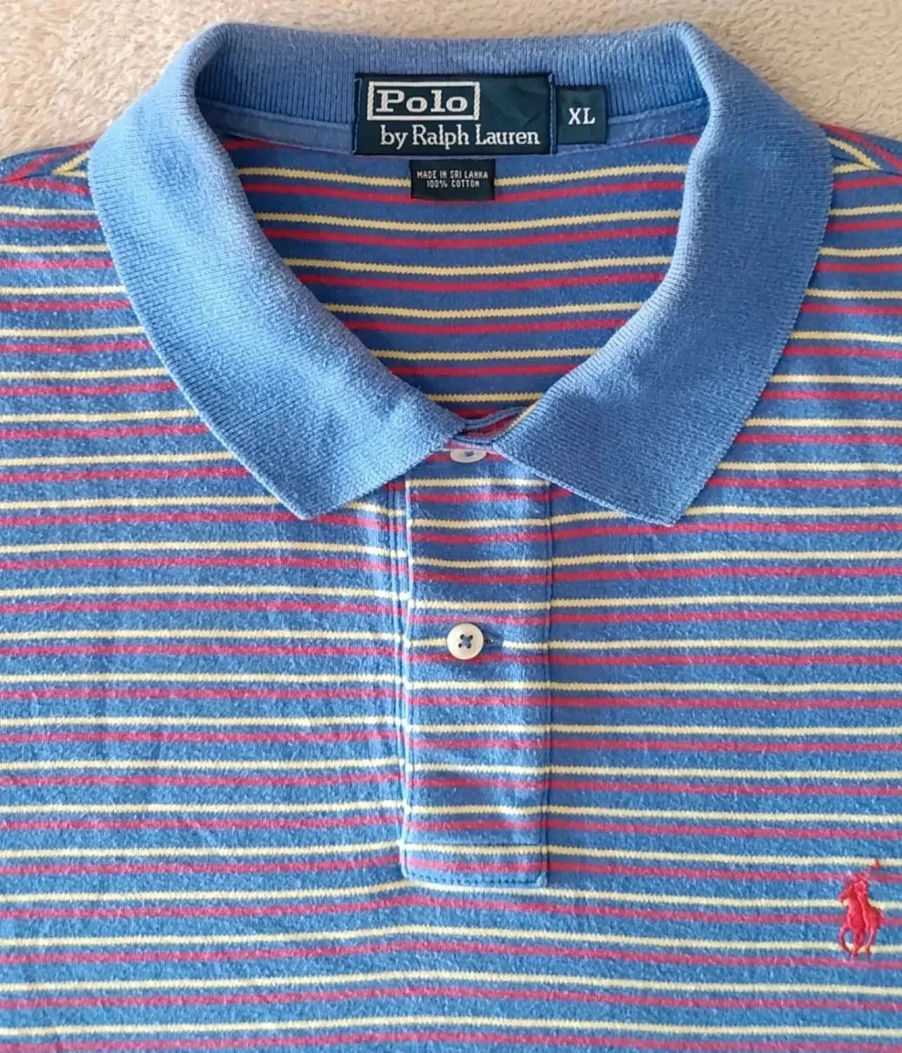 Polo Ralph Lauren vintage strepen blauw rood geel Maat XL – photo 5